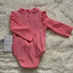 Baby Girls' Pink Long Sleeve One-Piece Swimsuit